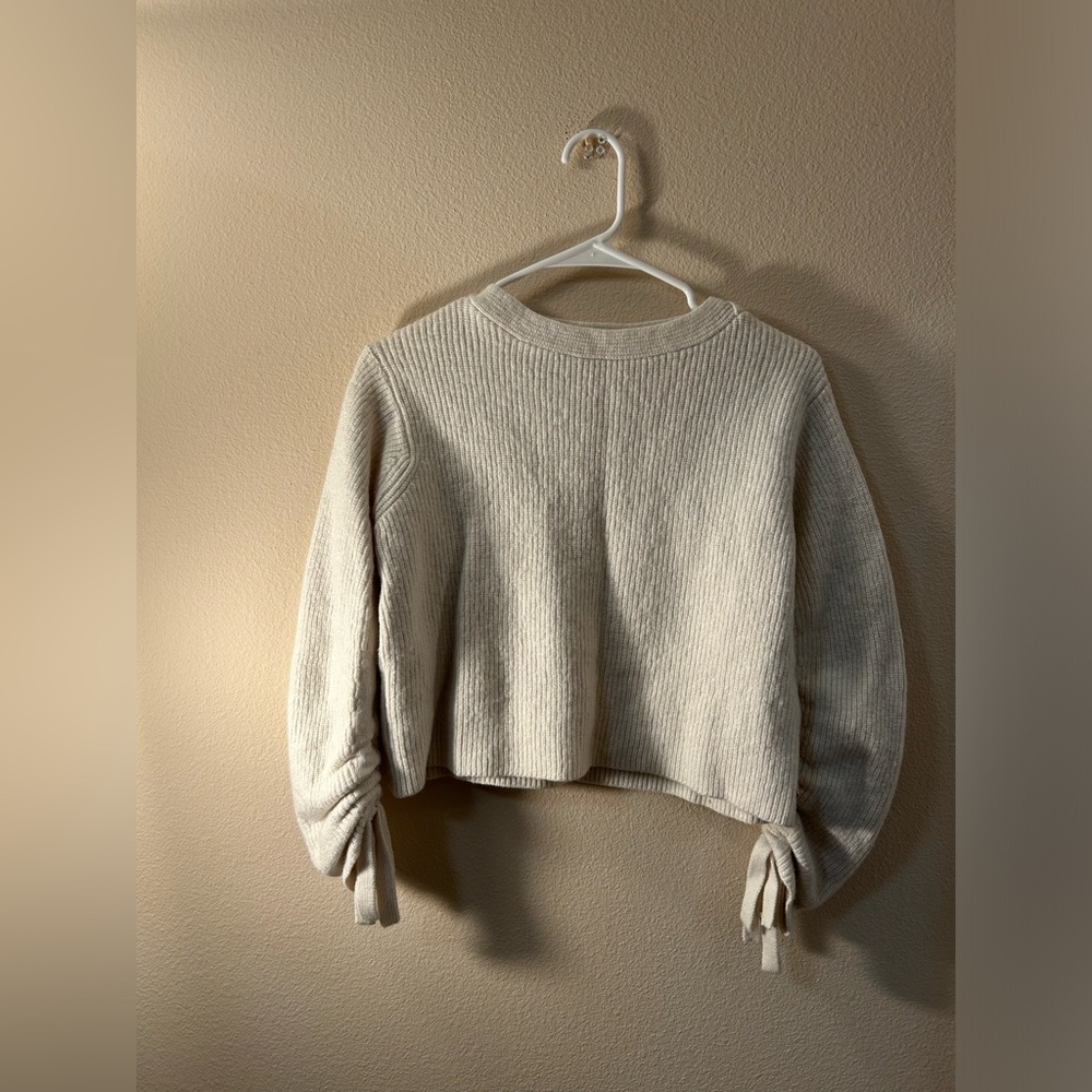 Women’s Cashmere Wool Blend Sweater Ivory White & Brown Color Available